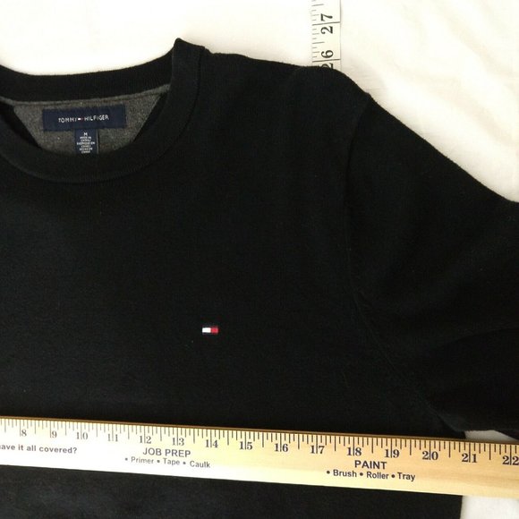 Tommy Hilfiger Men's Rib Knit Pullover 100% Cotton Sweater Black Size M - Picture 4 of 6